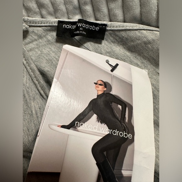 NAKED WARDROBE Gray Maxi Dress Sz XS‎ NWT - Picture 3 of 8